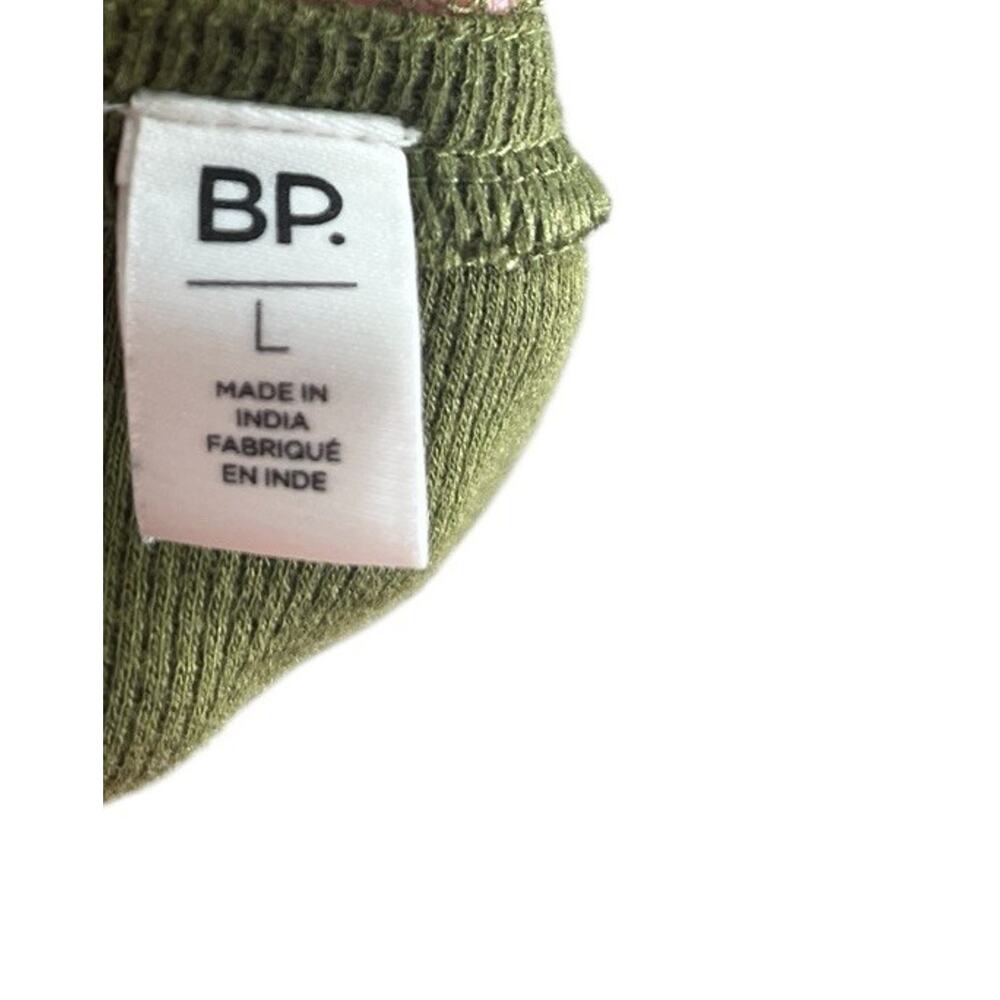 BP Babydoll Top Large Y2K Coquette Dark Olive Raw Hem Cropped Round Neck New - Picture 7 of 9